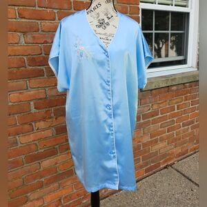 Vintage Val Mode Satin House Dress – Made in Jamaica – Size L (Fits L/XL)